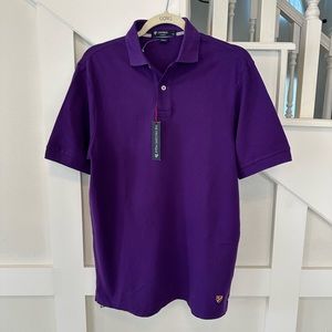 Men Purple Shirt Short Sleeves Polo Shirt